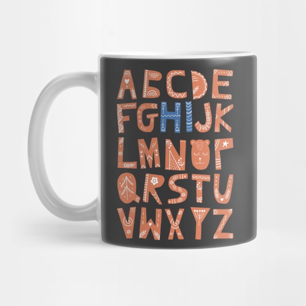 Alphabet says "Hi" (orange and blue) by Ofeefee